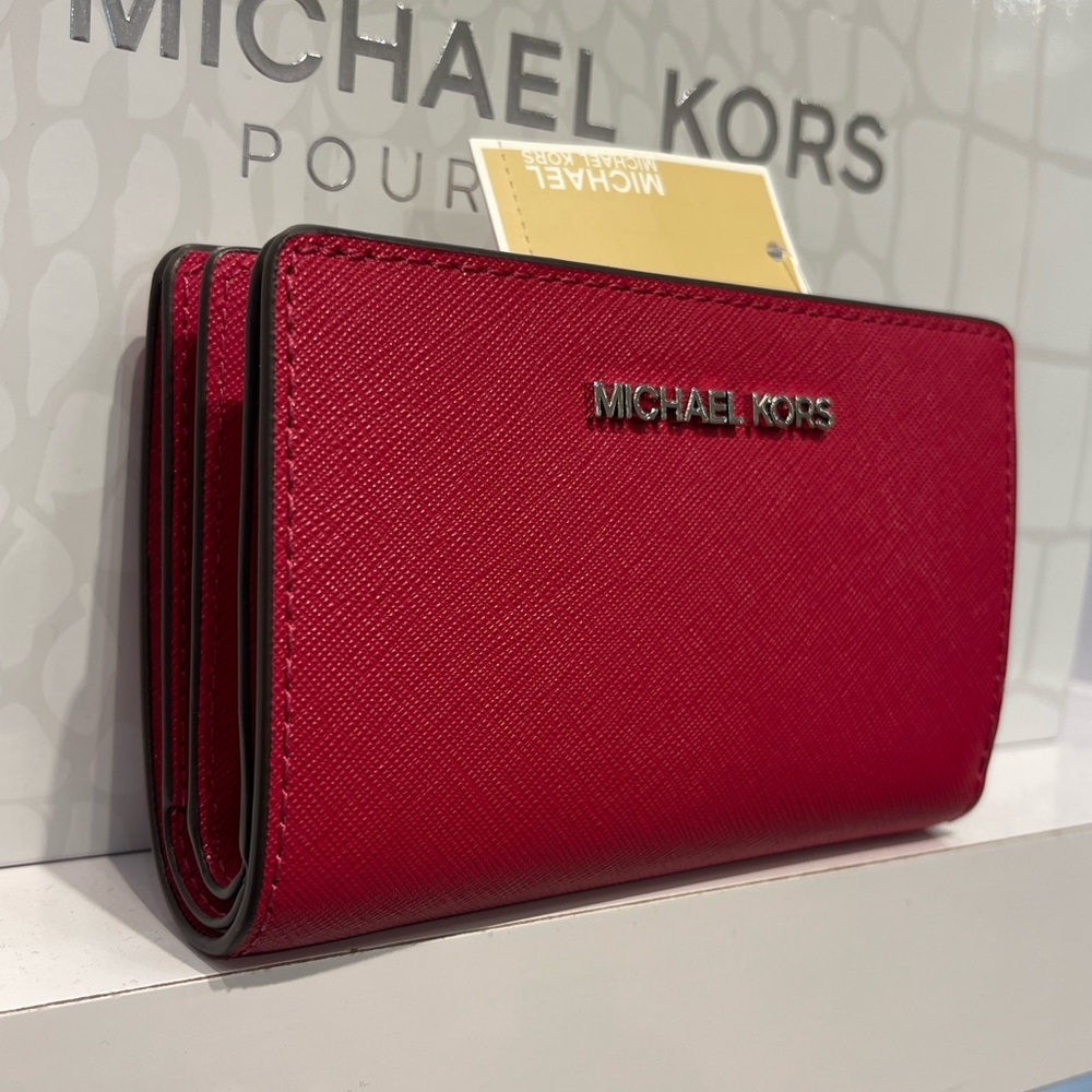MICHAEL KORS Medium Saffiano Leather Bifold ZP CN Wallet
COLOR DK RASPBERRY
NWT - Picture 1 of 16